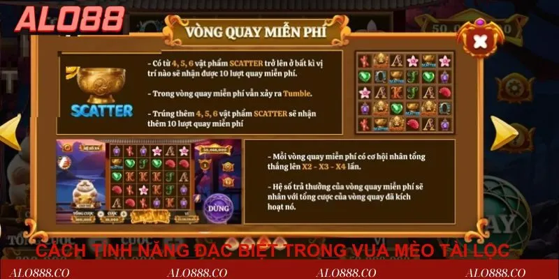 Các tính năng đặc biệt trong Vua mèo tài lộc